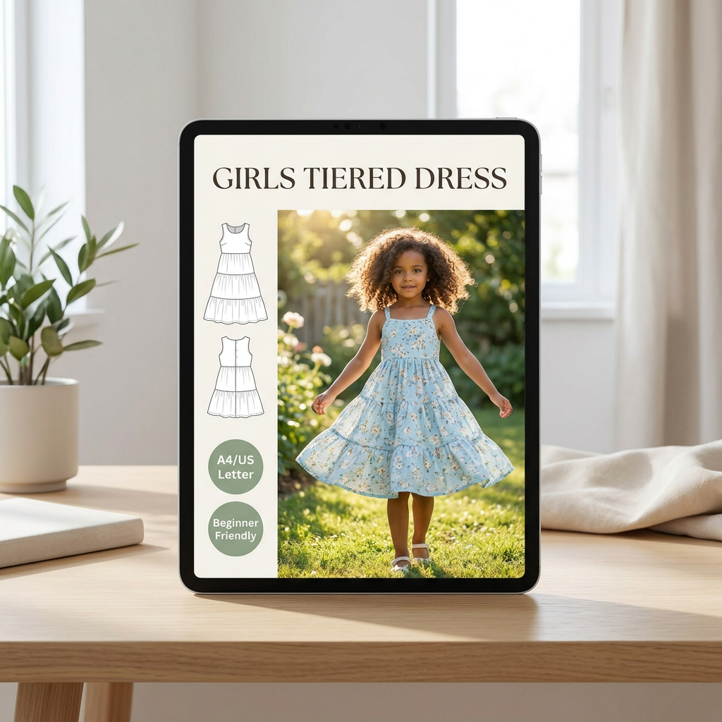 Girls Tiered Dress sewing pattern